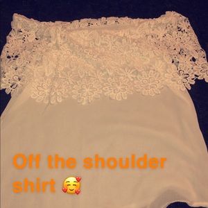 Off the shoulder lace shirt